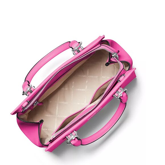 Michael Kors Marilyn Medium Satchel w/Smartphone Wallet BUNDLE Hot Pink Tote - Picture 16 of 16